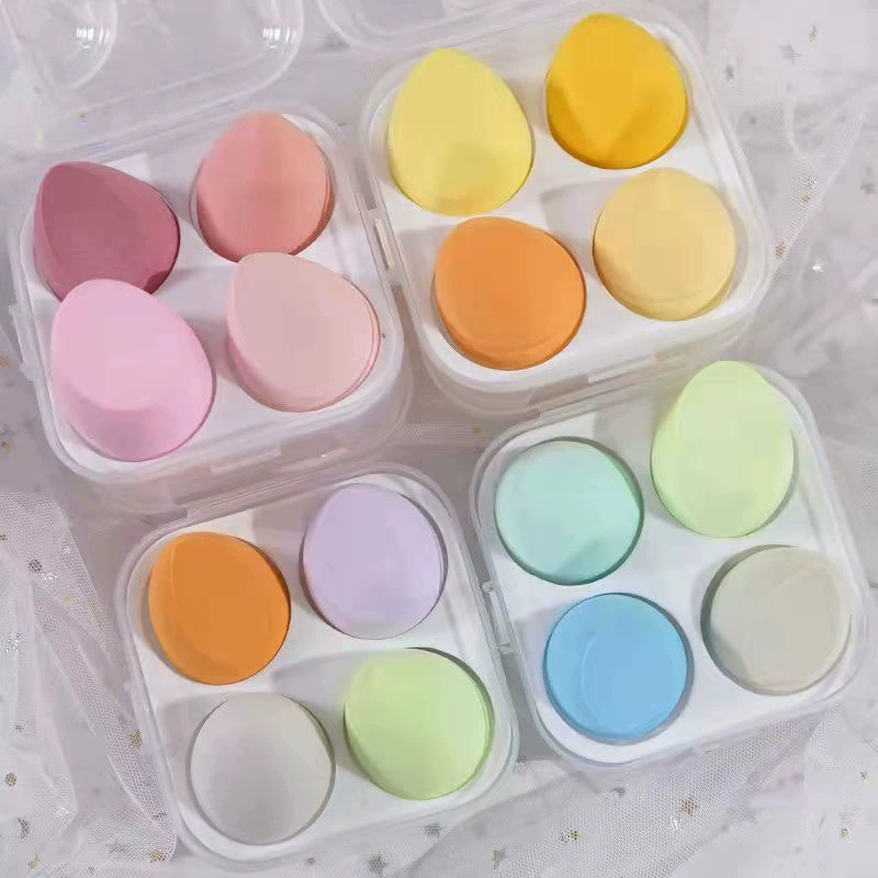 Cosmetic sponge, storage box, set, internet celebrity, 4 pieces