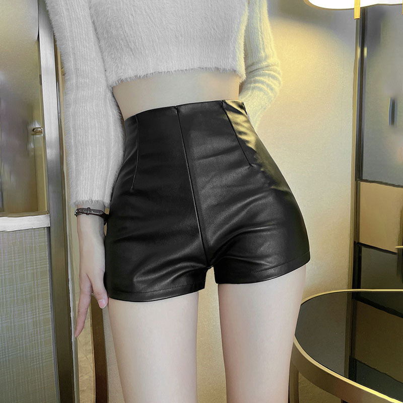 2024 new women's leather shorts high waist slimming PU leather sheath tight ultra short sexy hot pants all-match bottoming boot pants 2024 new women's leather shorts high waist slimming PU leather sheath tight ultra short sexy hot pants all-match bottoming boot pants