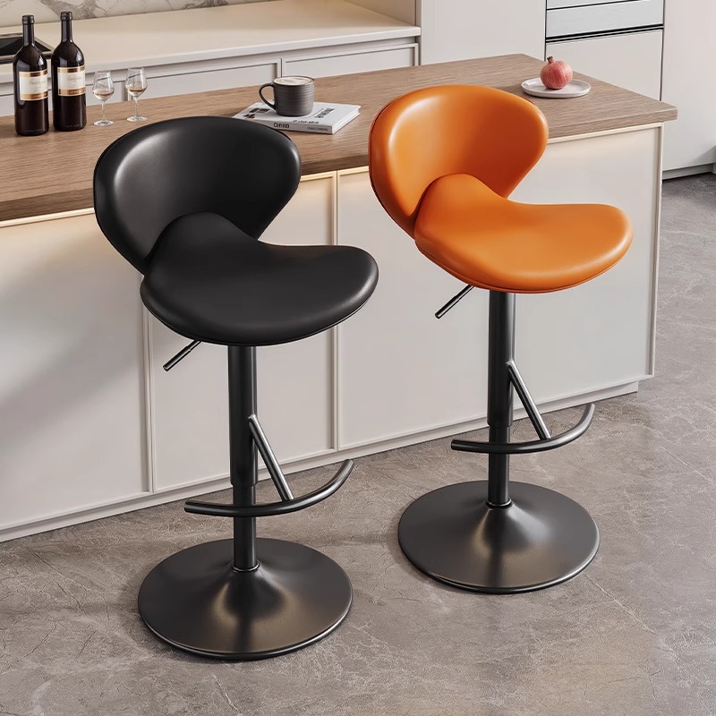 Silla de bar alta personalizable con respaldo, para cajeros, recepción o hogar, estilo italiano