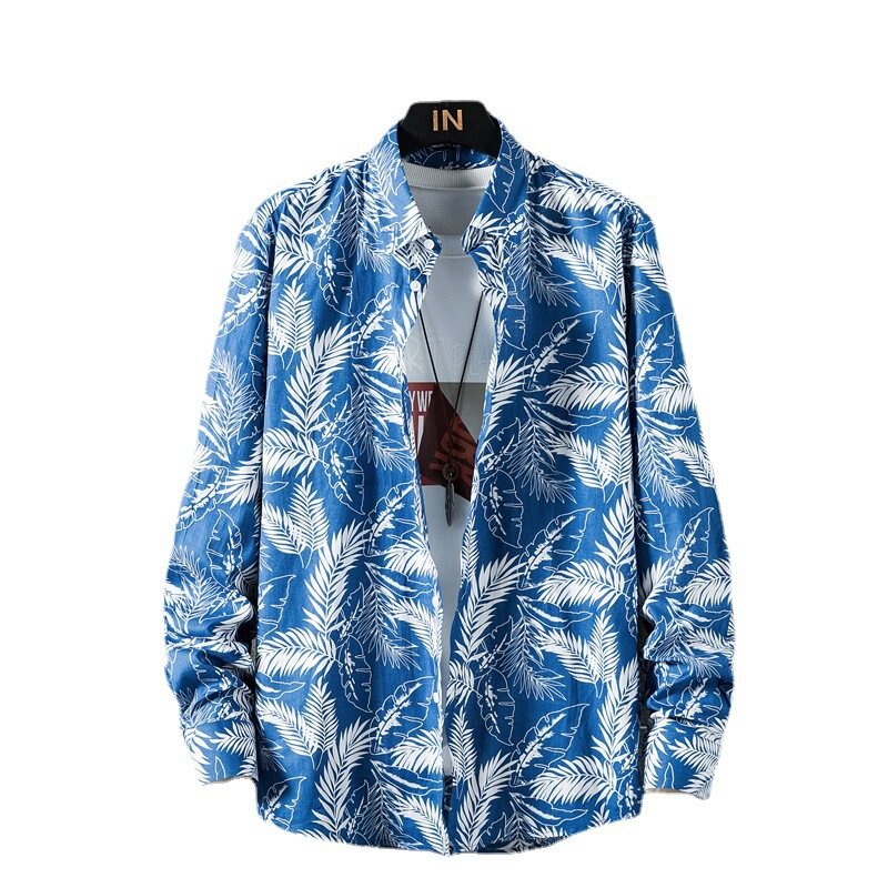 Foreign trade 2023 spring new long sleeve flower shirt men's fashion printing casual long sleeve shirt factory wholesale Foreign trade 2023 spring new long sleeve flower shirt men's fashion printing casual long sleeve shirt factory wholesale