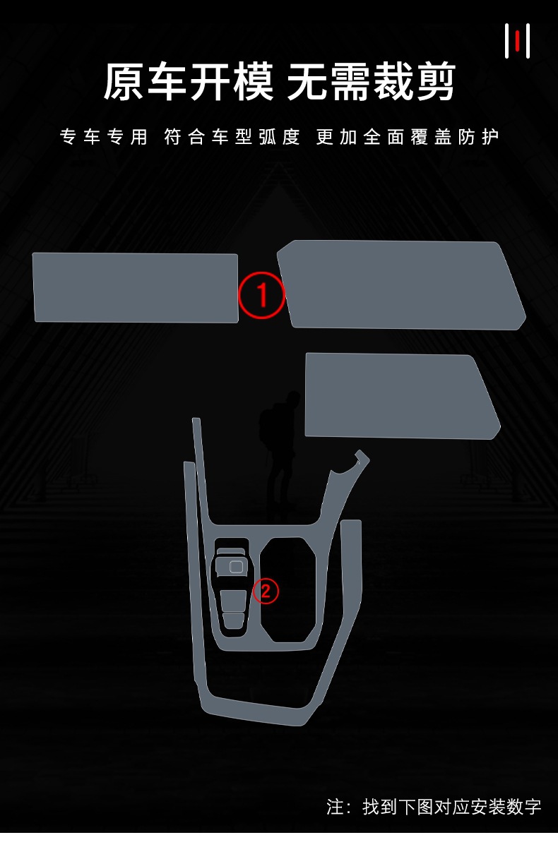 23-25 Gac Trumpchi Gs3 Center Console Interior Car Sticker Screen Modification Accessories Paint Protective Film