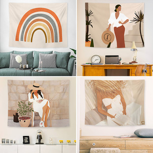 Scandinavian Tapestry Photo Background Cloth Ins Hanging Cloth Popular Live Broadcast Photography Layout Bedroom Dormitory Wall Decoration Cloth