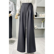 2025春夏新款西装裤高级感垂感女装高腰显瘦宽松新中式裤子阔腿裤