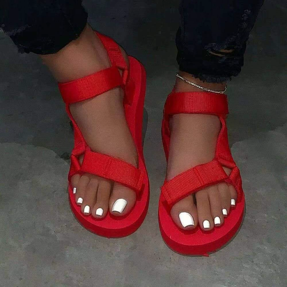 Трансграничные большие размеры пляжные сандалии женский толстый фон