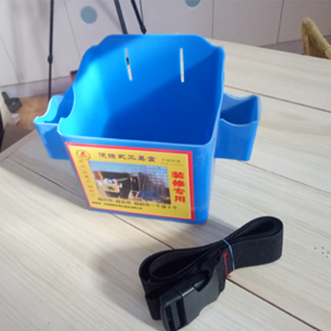 Caja de clavos de carpintería de plástico, clavos de tierra, riñonera de cubo, caja de herramientas portátil, caja de cintura de bolsillo de clavos engrosados multifunción de rejilla doble