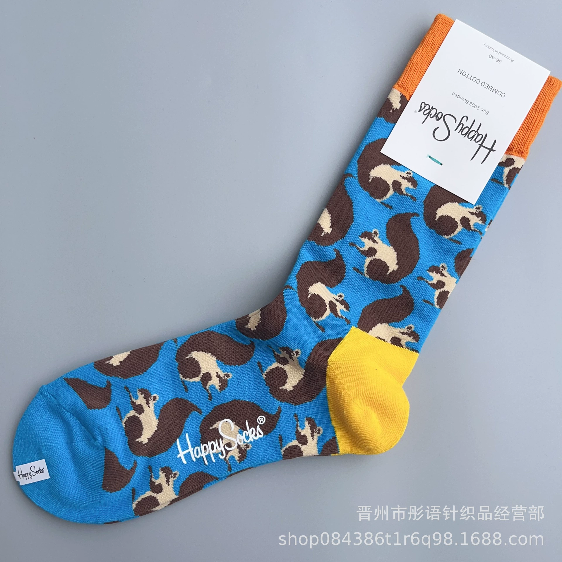 Чулки Happysocks женские скандинавские модные хлопковые гольфы средней высоты женские классические универсальные четыре сезона с животными