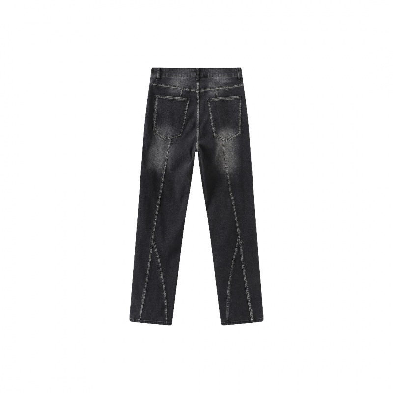 Jeans Rectos con Efecto Envejecido para Hombre de Poliéster para Uso Diario