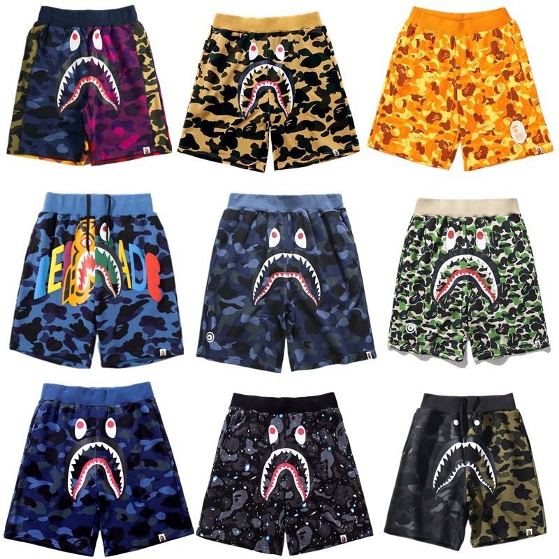 New Japanese-Style Trendy Shark Head Casual Shorts for Men and Women, Youth Fashion Quick-Dry Beach Shorts for Foreign Trade Cross-Border