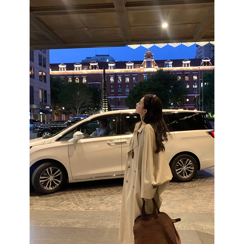 Ouyang Tencel Lapel Coat Coat Women's Autumn Loose Large Profile Retro Mid-length High-end Coat