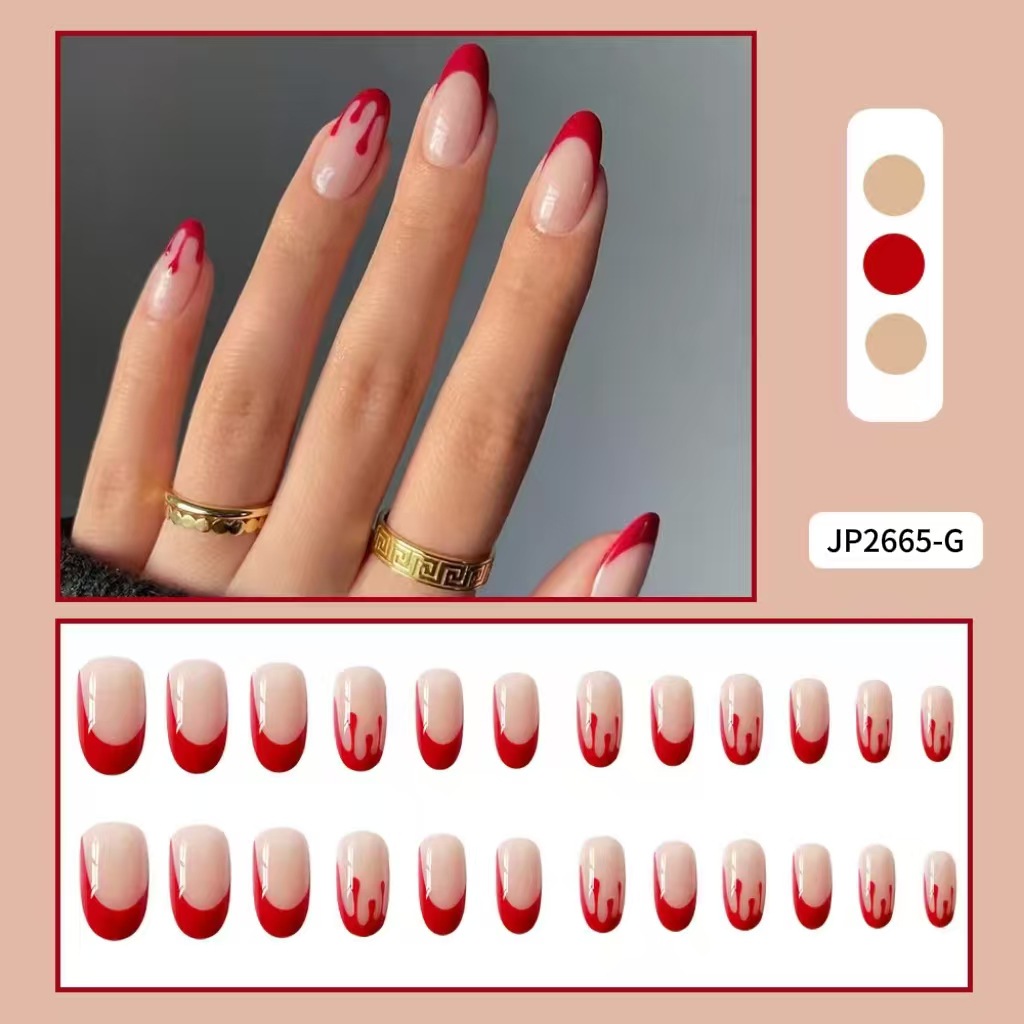 Desgaste de uñas falso transfronterizo de uñas de longitud media pieza de uñas desmontable pieza de uñas producto terminado uñas al por mayor