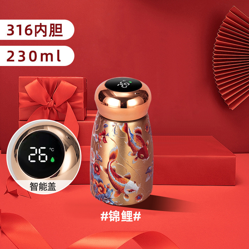 迷你蘑菇杯智能显温口袋杯女生高颜值国风水杯便携小巧随手保温杯|undefined