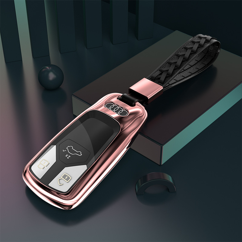 For Audi: Audi Static Rod/Key Bag - style-b-rose-gold-braided-buckle