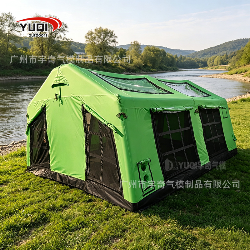 17.2 square meters outdoor camping quick-open inflatable tent, portable Oxford cloth inflatable tent for travel, camping canopy tent