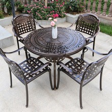 zzd户外桌椅铸铝三五件套阳台花园庭院休闲露天室外防水铁艺桌
