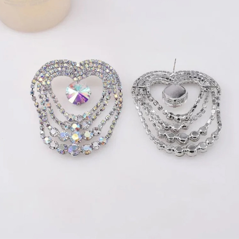 Exaggerated Round Copper Plating Inlay Rhinestones Drop Earrings 1 Pair