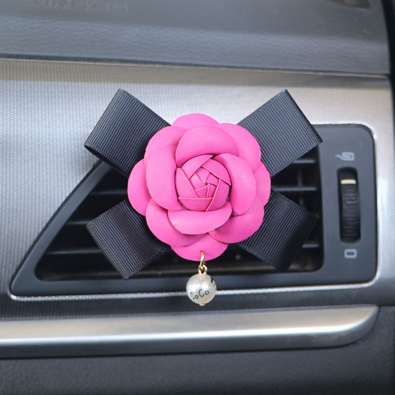 Camelia coche decoración de salida de aire coche camelia coche aromaterapia coche decoración de flores creativas al por mayor