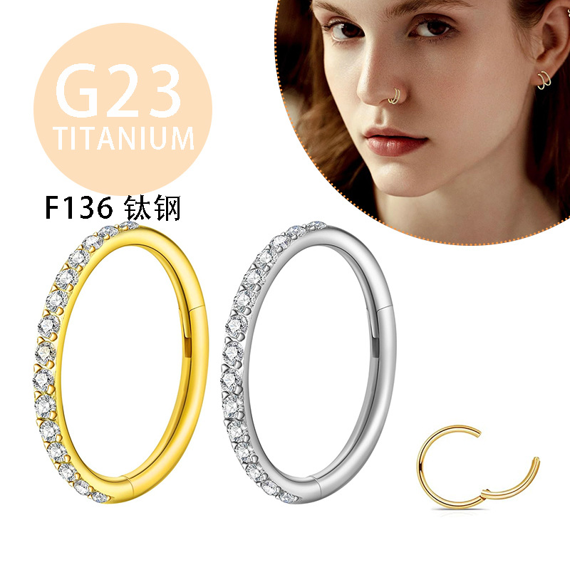 Silver pointed spike labret stud material detail