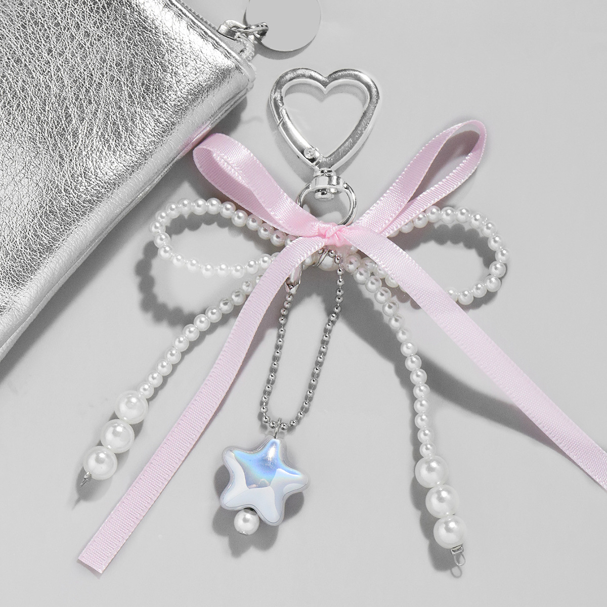 1 Piece Romantic Series Sweet Bow Knot Iron Artificial Pearl Women's Bag Charms h5 Picture5