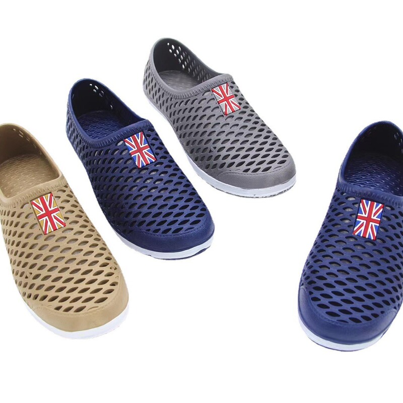 New Pomeranian 907 Men's Home Slippers Wholesale Supply Multi-Color Optional Simple Outer Wear Mesh Clogs