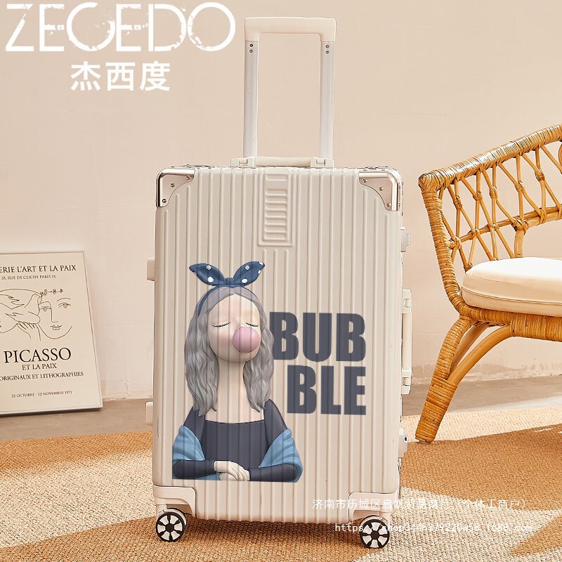 Jesse's High-Looking Cartoon Suitcase for Women 20inch Large-Capacity Boarding Password Box Student Portable Suitcase for Men