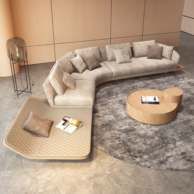 Minimalista italiano Reflex sofá de tela de esquina curva sala de estar villa gran piso Ferrari Reba idéntico