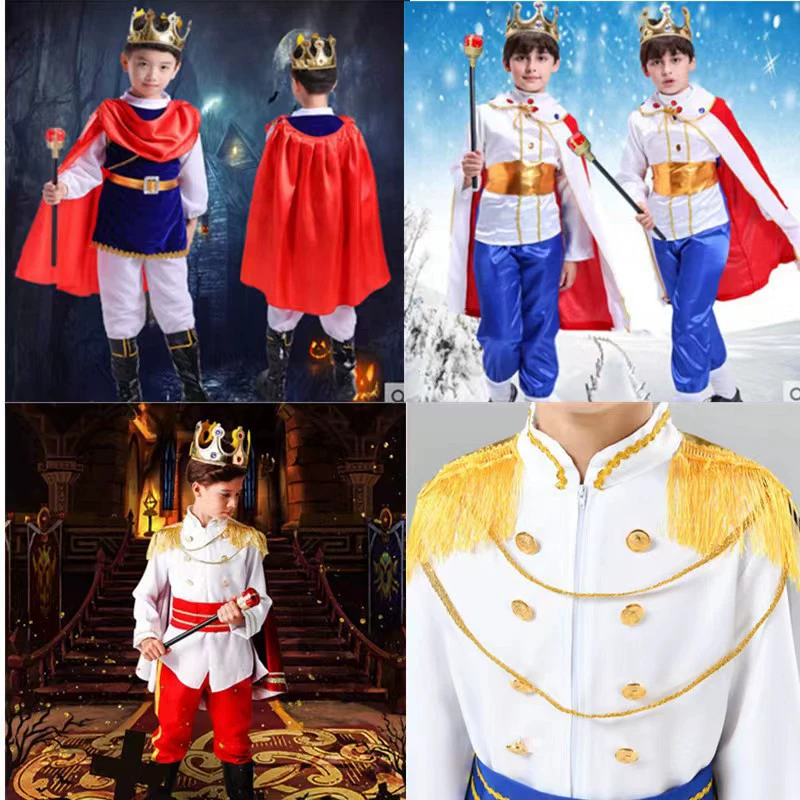 Детские костюмы на Хэллоуин для мальчиков, костюмы короля принца для выступлений, костюмы для косплея на подиуме, костюмы для детского сада