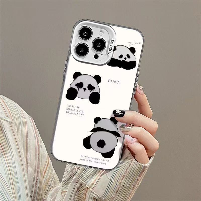 El nuevo estilo Panda ins se aplica a la carcasa del teléfono móvil iphone16 Apple 15promax/14 lindo 13pro1 2/11