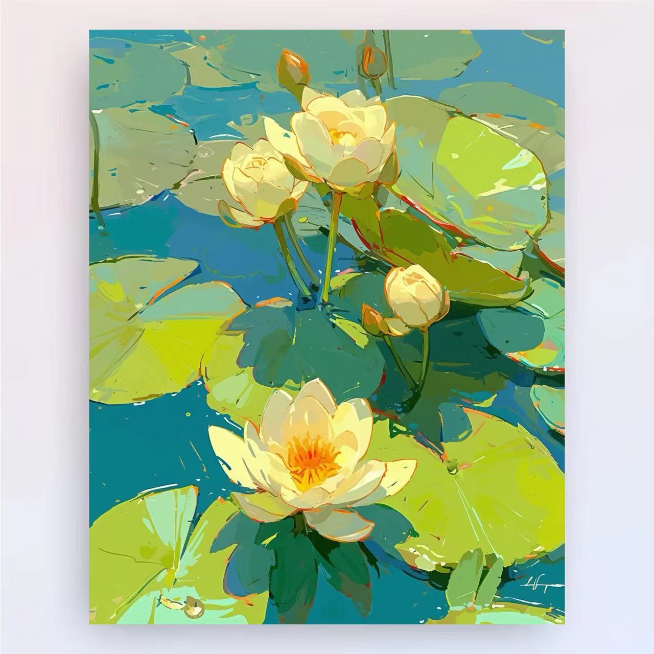 Manual DIY productos de pintura al óleo de estilo chino, plantas, flores, paisajes decorativos estéticos, pintura colgante, nicho fresco, pintura a mano