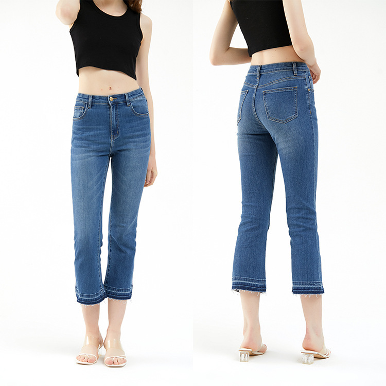 Special Offer: Fr Blue High-Waisted Stretchy Slim-Fit Flared Shadow Cropped Jeans for Women, Trendy on Instagram Special Offer: Fr Blue High-Waisted Stretchy Slim-Fit Flared Shadow Cropped Jeans for Women, Trendy on Instagram