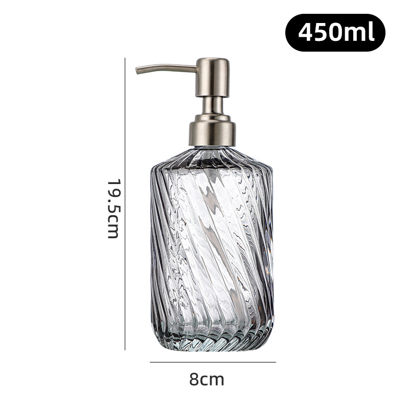 450ml; Junta de bambú gris + cabeza de bomba plateada