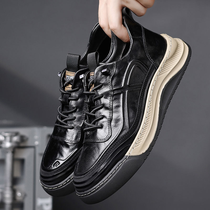 Special Sale Casual For Men, High-End Sports Sneakers, Genuine Leather Versatile Trendy Shoes, British Style Men's Shoes_vogvips.com