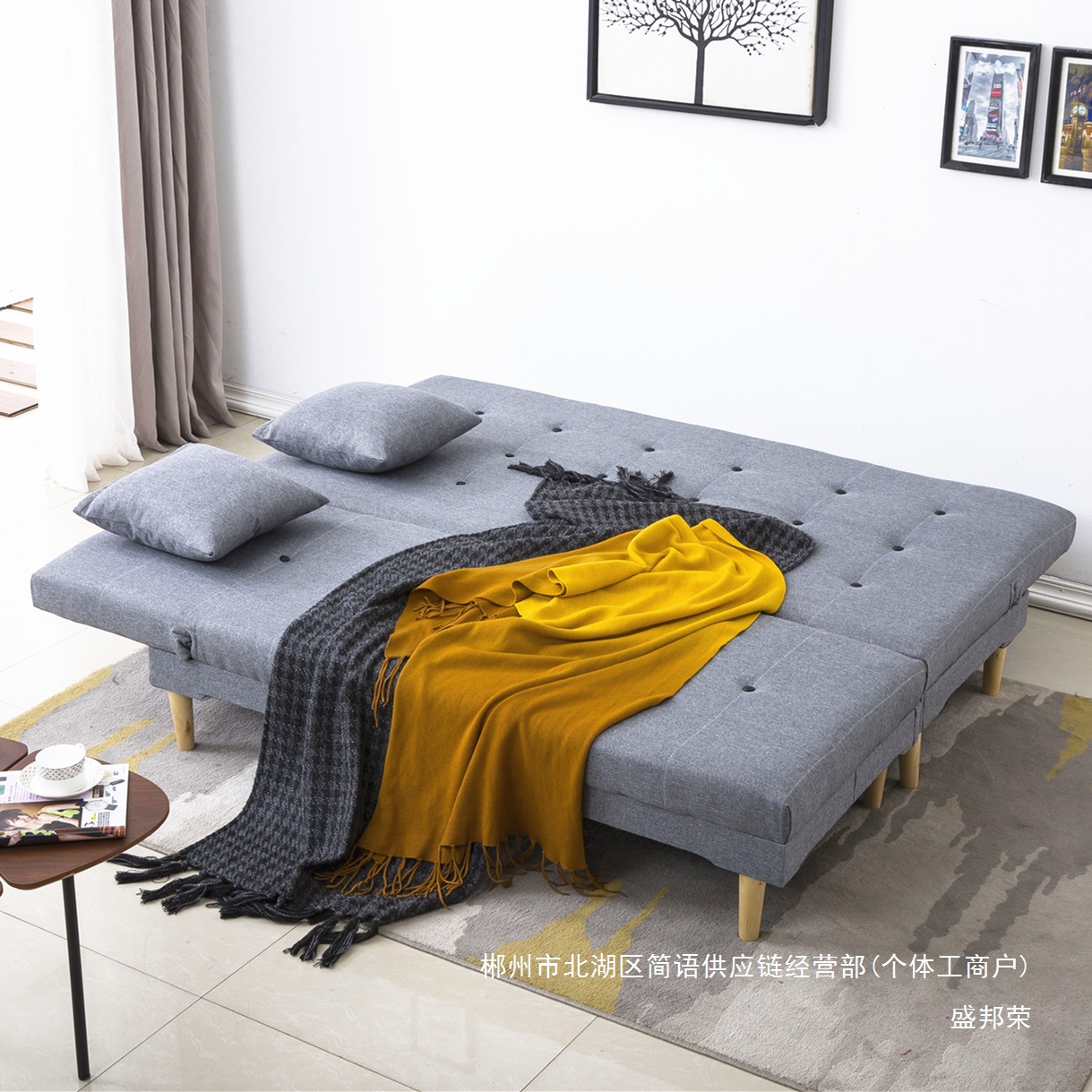 Fábrica directa sofá pequeño tipo simple cama plegable alquiler de alquiler económico esquina sala de estar dormitorio tienda al mediodía