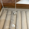 Small design fashionable necklace, universal chain for key bag , Korean style, trend of season, silver 925 sample