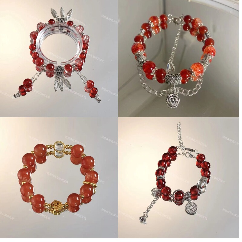 New Fireworks Rose Bracelet Women's Retro Style Literary Youth Niche Beaded Bracelet Female Best Friend Wholesale Bracelet