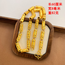 金奕铖饰品镀金首饰空心圆柱男女士项链时尚配饰金链条一件代发