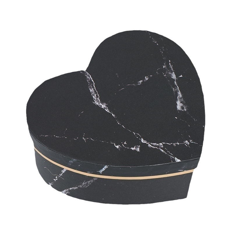 Caja de embalaje de mármol en forma de corazón transfronterizo de tres piezas de amor regalo de cumpleaños lápiz labial joyería regalo caja de regalo al por mayor