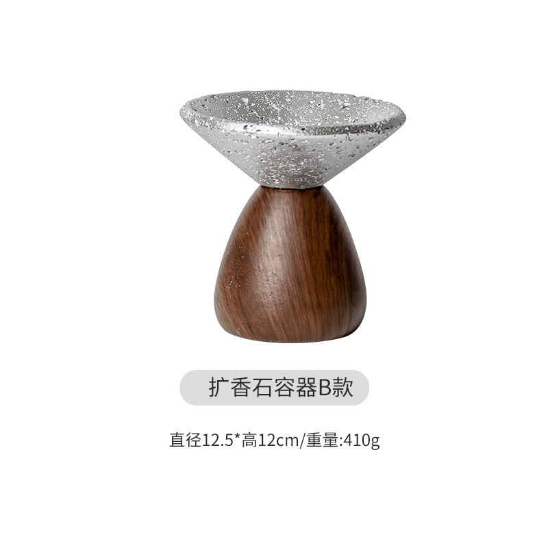 北欧の高品質セメントアロマテラピーオーナメント、見栄えの良い屋内寝室、火を使わないクリスタルエッセンシャルオイルアロマテラピー容器|undefined