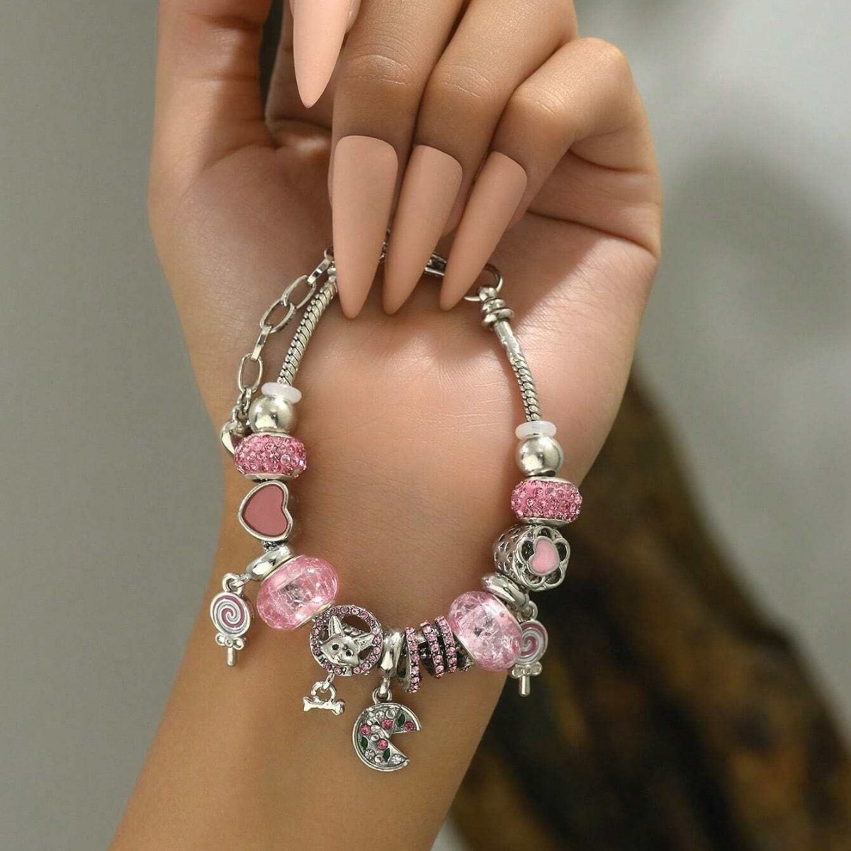Brazalete Panjia Europa y Estados Unidos Cross-Border DIY Beaded Brazalete Diamond Delicious Serpent Lollipop Love Serpent Puppy Joyas