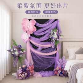 紫汀珠梦花艺道具场景套装婚礼打卡装饰插花场景方案商场商业美陈
