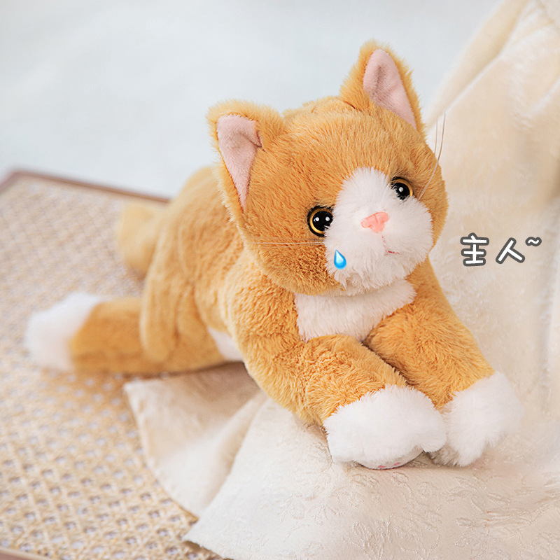 Caricatura lindo gato juguete de peluche muñeca de simulación gato negro muñeca de tela para niños almohada regalo de mascota