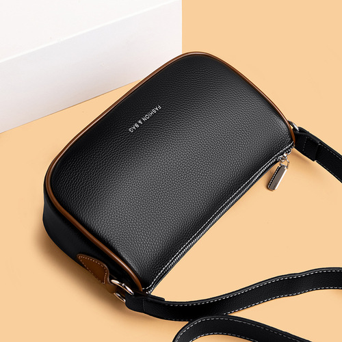 Cross-border genuine leather women's handbags wholesale  new fashion soft leather single shoulder cross-body header layered cowhide pillow bag