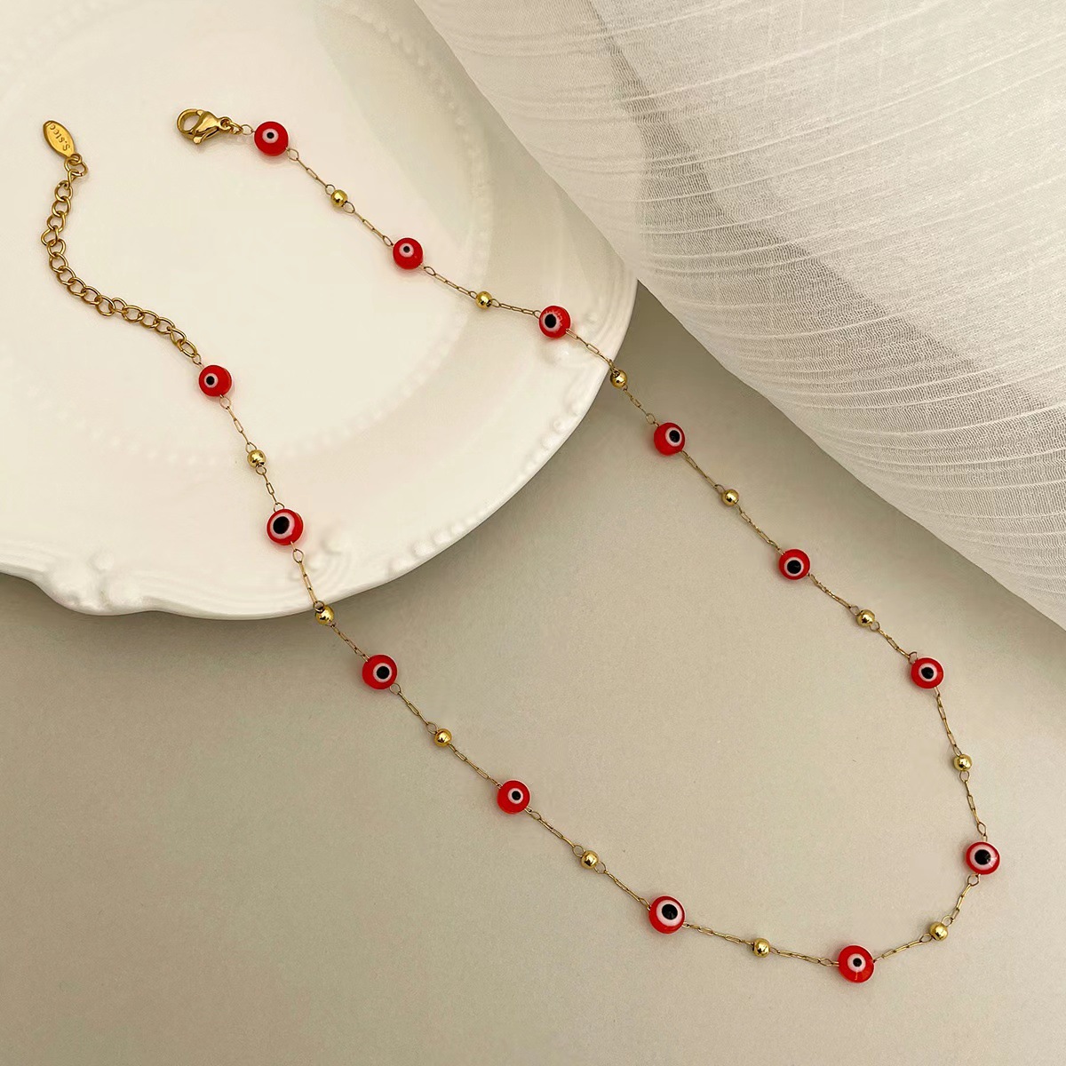 Exaggerated Geometric Stainless Steel Titanium Steel Enamel Necklace 1 Piece