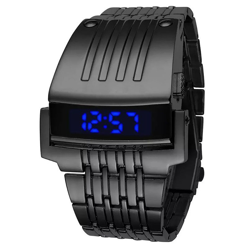 Cross-Border Hot Selling Iron Man Led Digital Watch Stylish Male Fashion Robot Led Watch Manufacturers Spot Wholesale