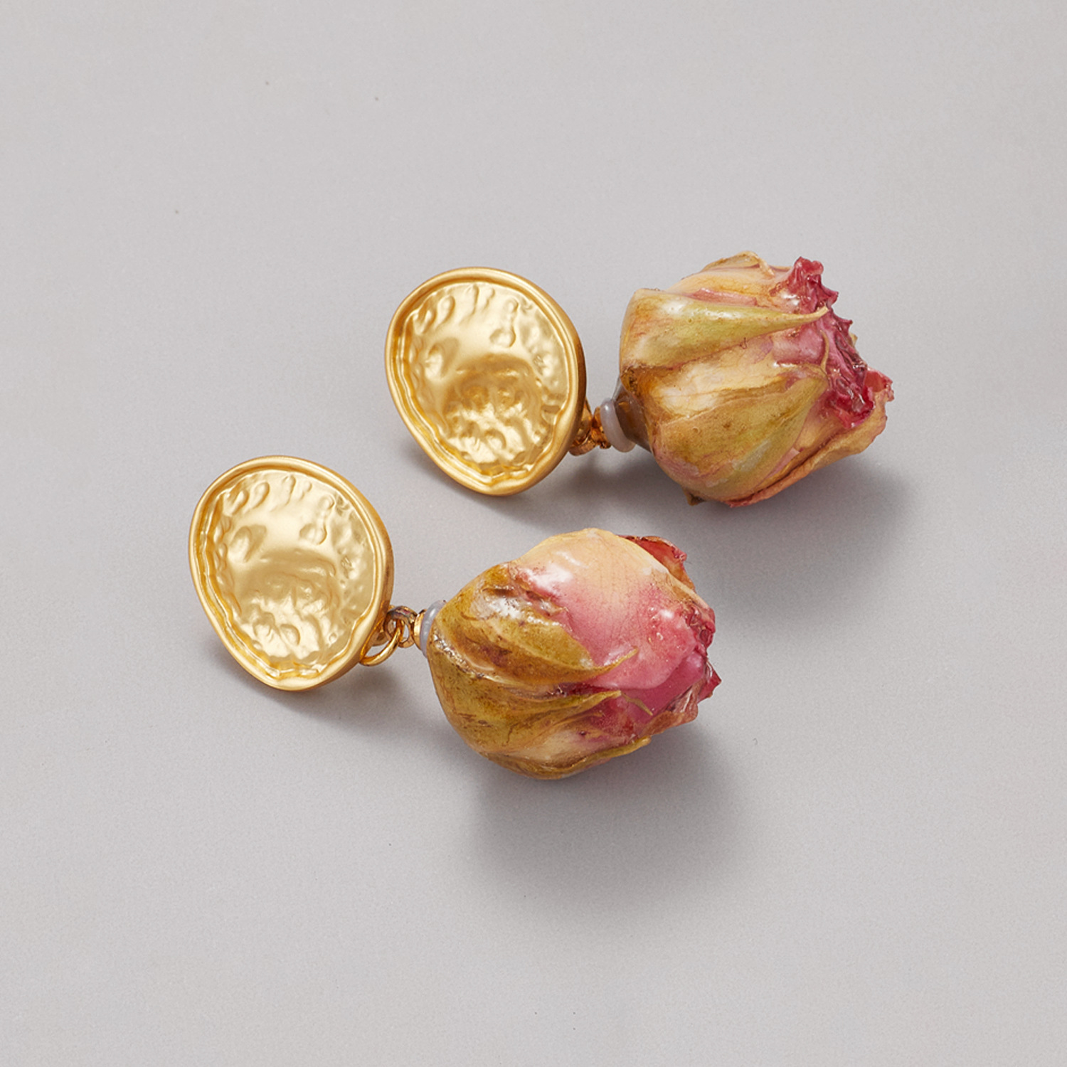 925銀針森系超仙永生花乾花耳環氣質簡約玫瑰花朵耳墜女真花耳飾