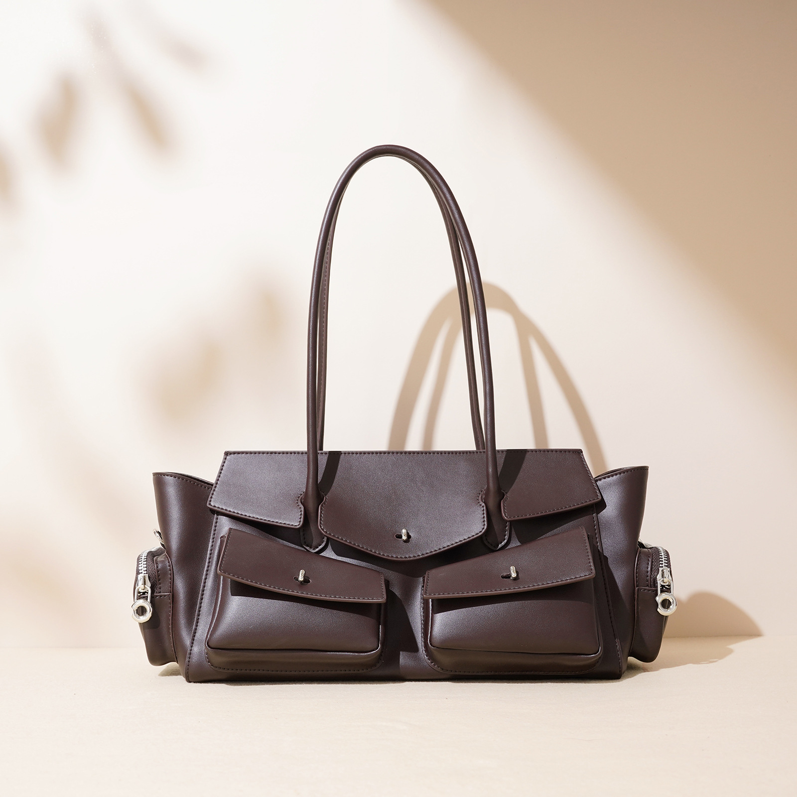 Women's Bags 2025 Genuine Leather Retro Large Capacity Motorcycle Underarm Bag Versatile Shoulder Crossbody Handbag