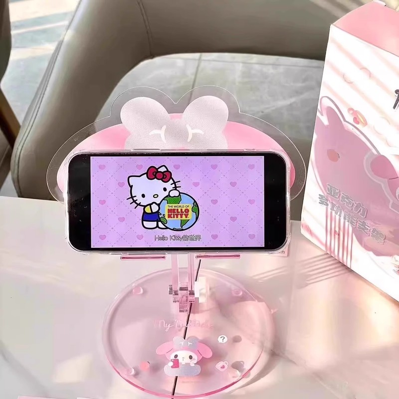 かわいいハローキティ猫携帯電話ホルダーデスクトップ ipad タブレットユニバーサル調整可能なアクリル装飾品|undefined