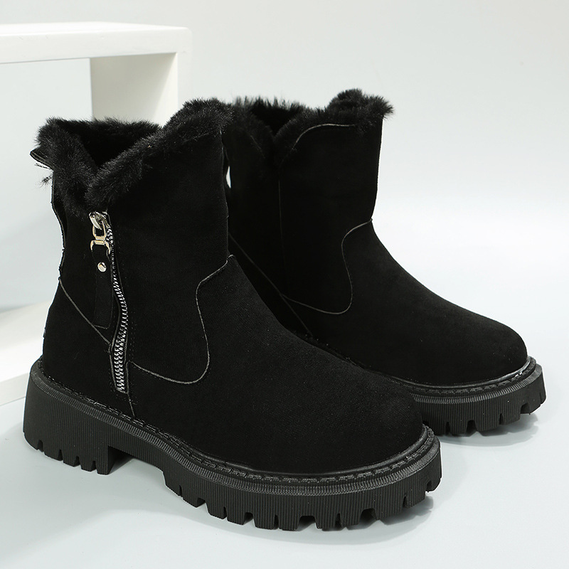 Chaussures pour femmes Bottes de neige pour femmes hiver nouvelles chaussures pour femmes en velours bottes chaudes chaussures en coton bottes pour femmes de grande taille_voghion.com