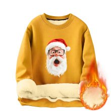 秋冬款加绒加厚卫衣男加厚情侣款学生情侣衣服羊羔绒保暖圆领外套