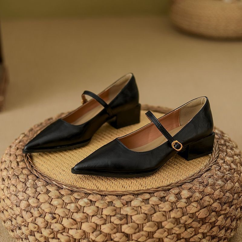 Temperamento francés Marie-Zhen zapatos para mujeres 2026 primavera y verano nuevo tipo de hebilla universal retro viaje agudo zapatos para mujeres
