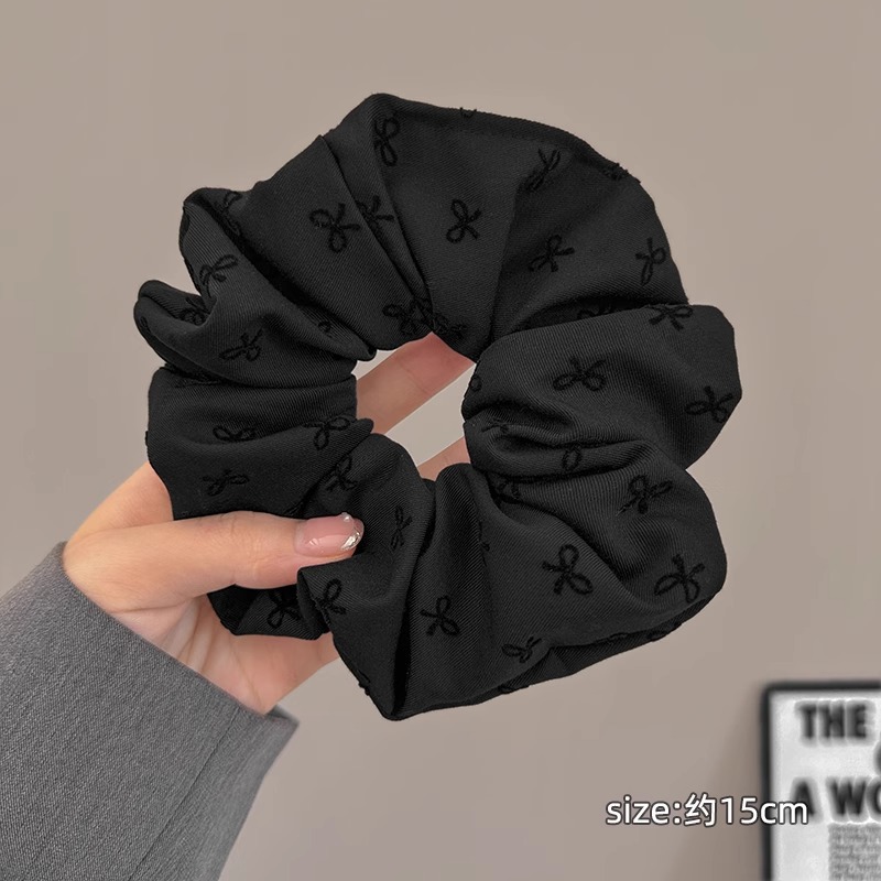 Francés punto de onda gris negro arco de bolas de cabello de bolas de cabello de alta elasticidad correa de cabello joyas de cabello